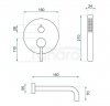 REA - Bateria wannowa podtynkowa z natryskiem LUNGO Chrom + Box